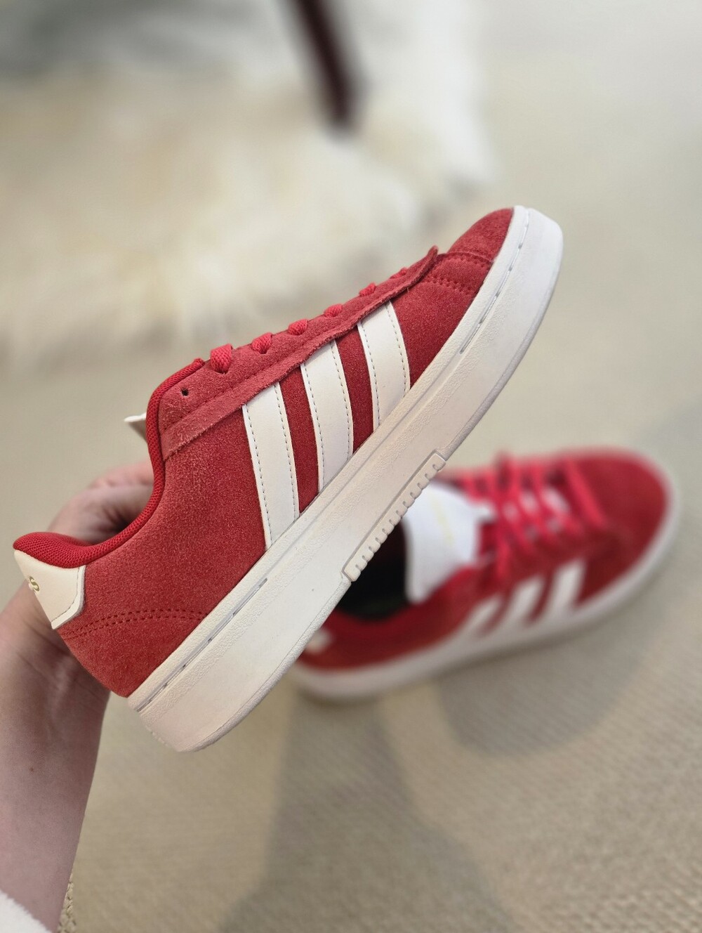 Adidas Red Suede Women's Sneakers